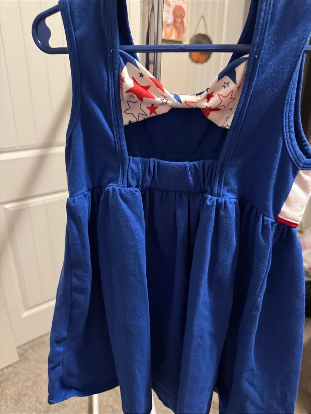 Patriotic Blue Puppy Embroidered Girls' 2 piece set  - handmade 4T